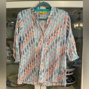 Roller Rabbit 3/4 sleeve blouse